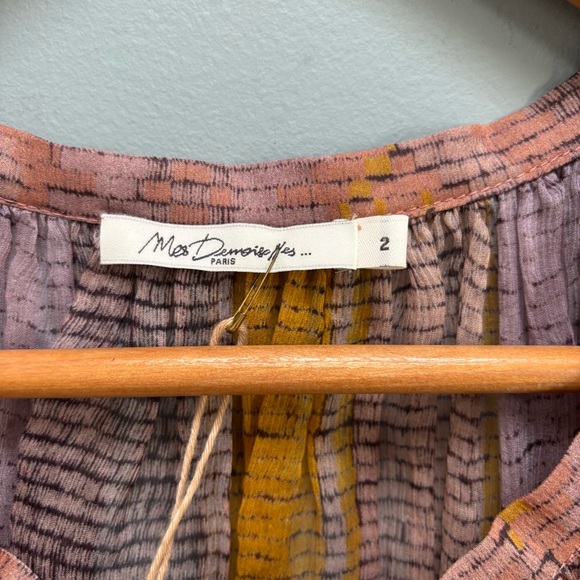 Mes Demoiselles Morgana Silk Peasant Blouse Long Sleeves 2 - Picture 3 of 12